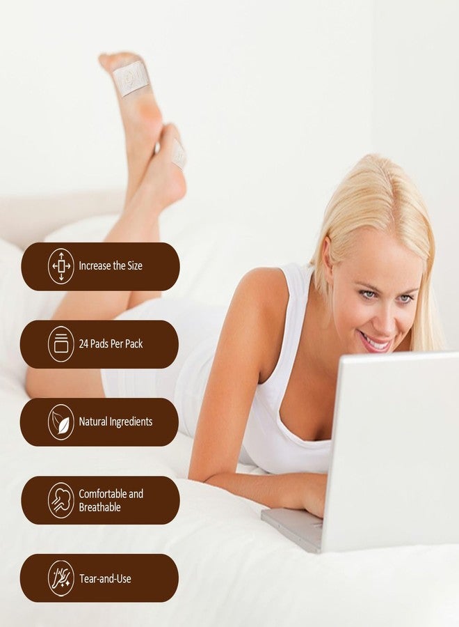 TEWEAE ضمادات القدم المصنوعة من الخيزران من تيوي - تصميم من قطعة واحدة، لصقات عشبية طبيعية لنوم أفضل - مناسبة لـ 12 ليلة من العناية اليومية المريحة بالقدم (24 ضمادة) - Image 3